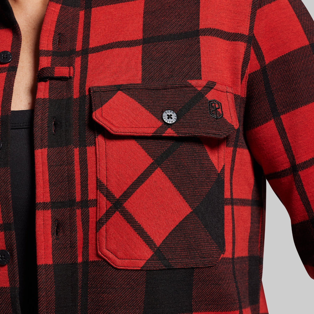Woodsman Stretchy Flannel (Deep Red/Black)
