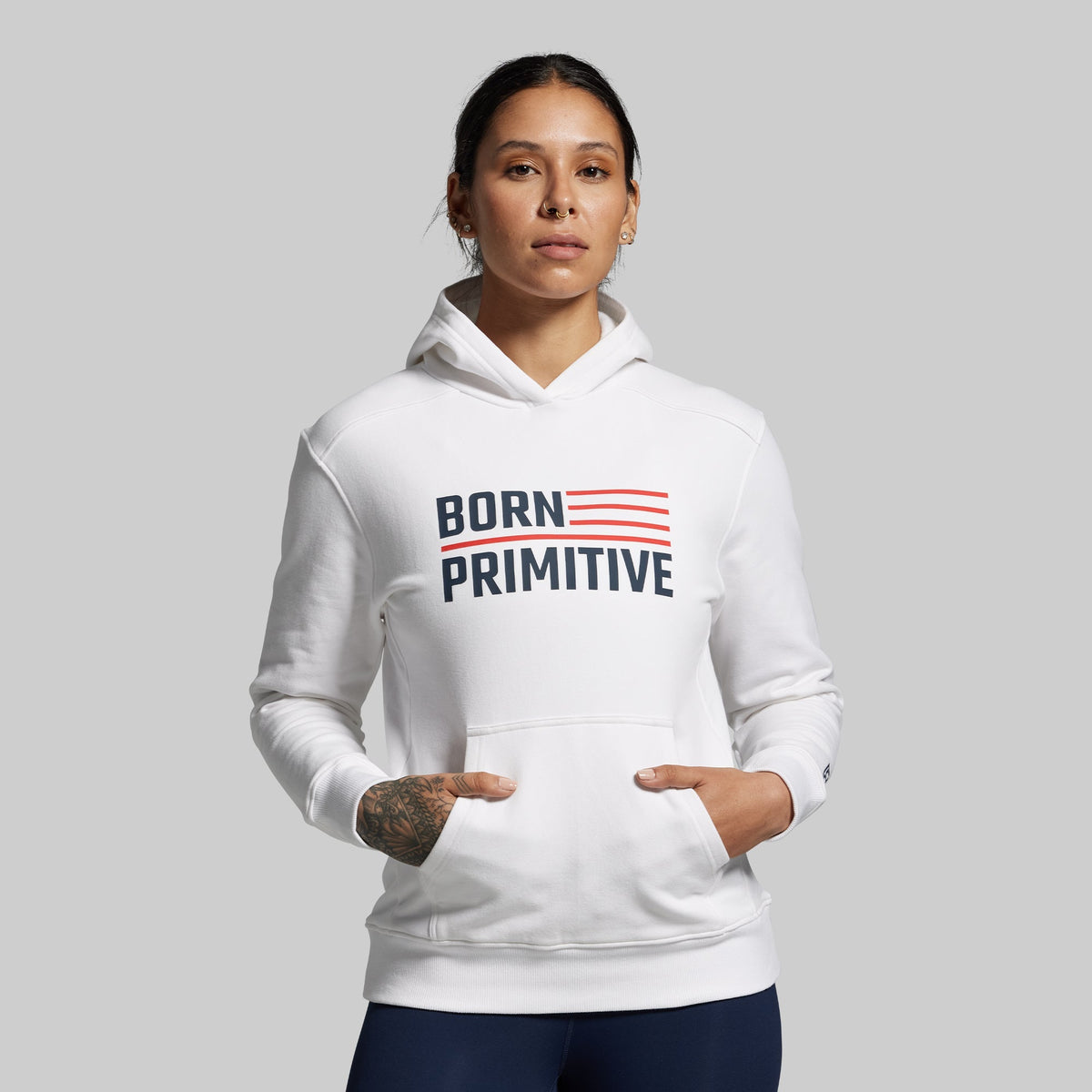 BP Flag Women's Unmatched Hoodie (White)