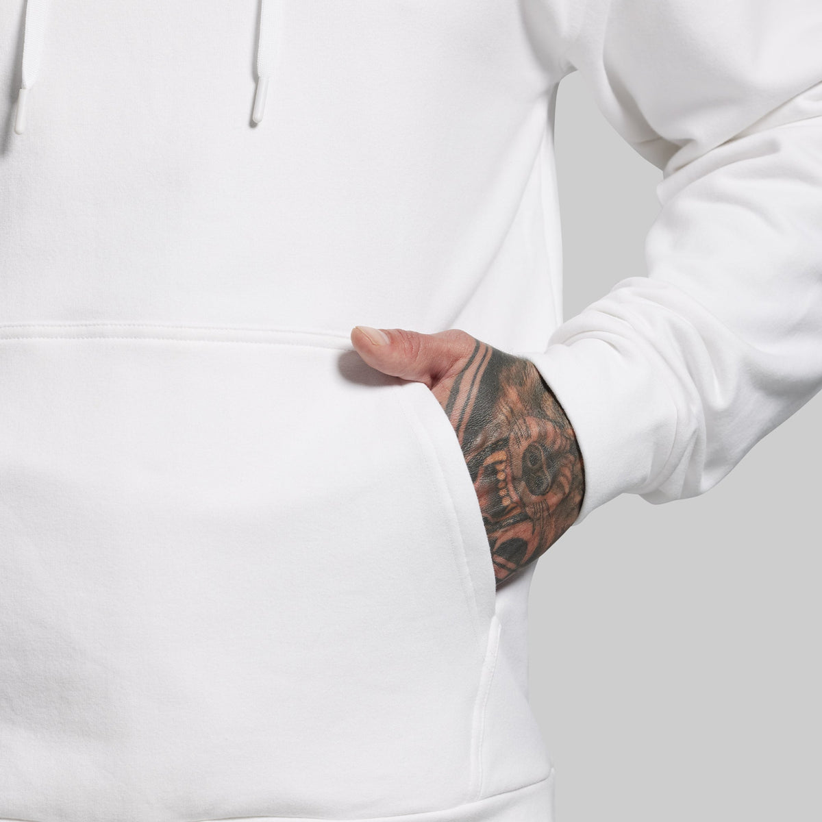 BP Classic Men's Unmatched Hoodie (White)
