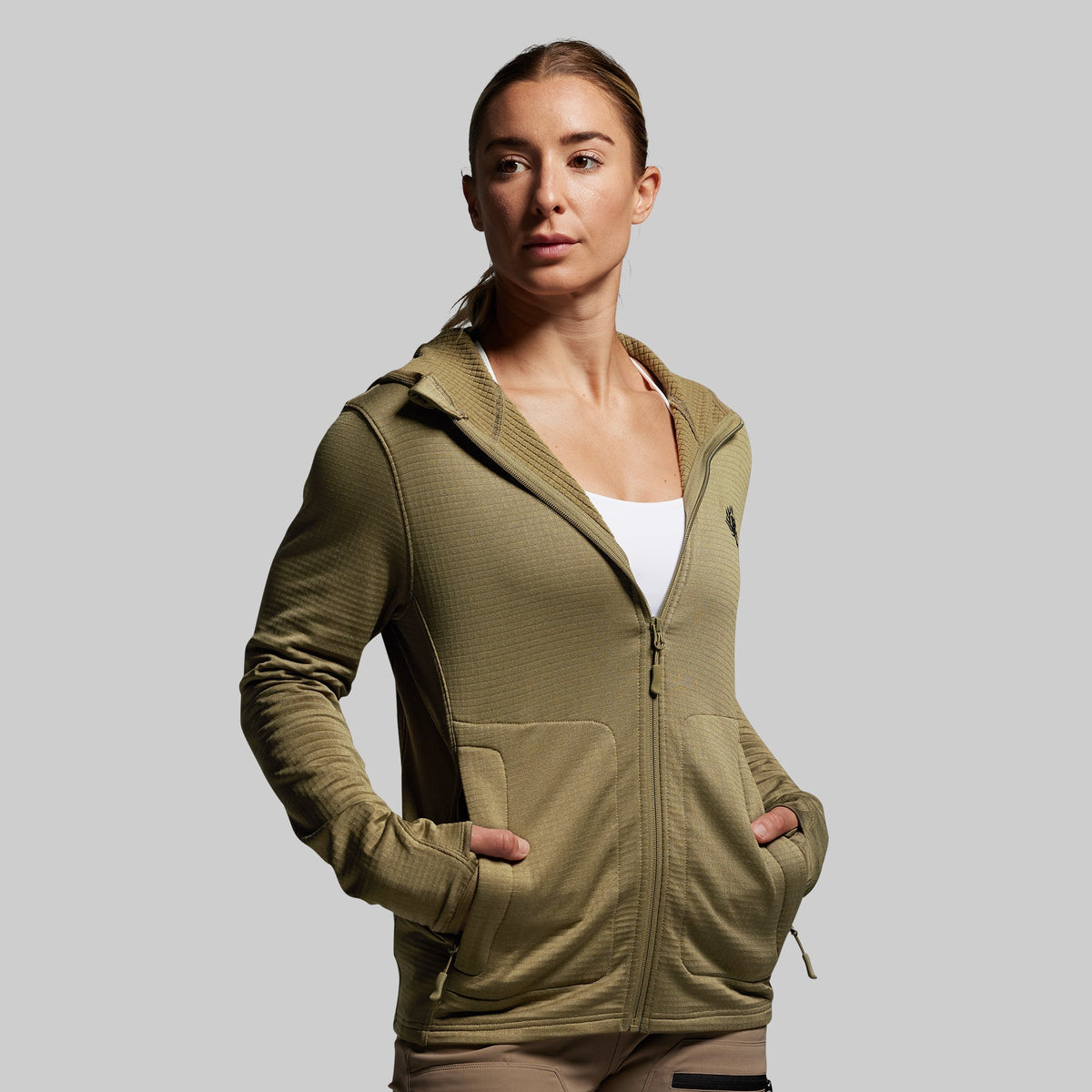 Women's Quiver Full Zip Hoodie 2.0 (OD Green)