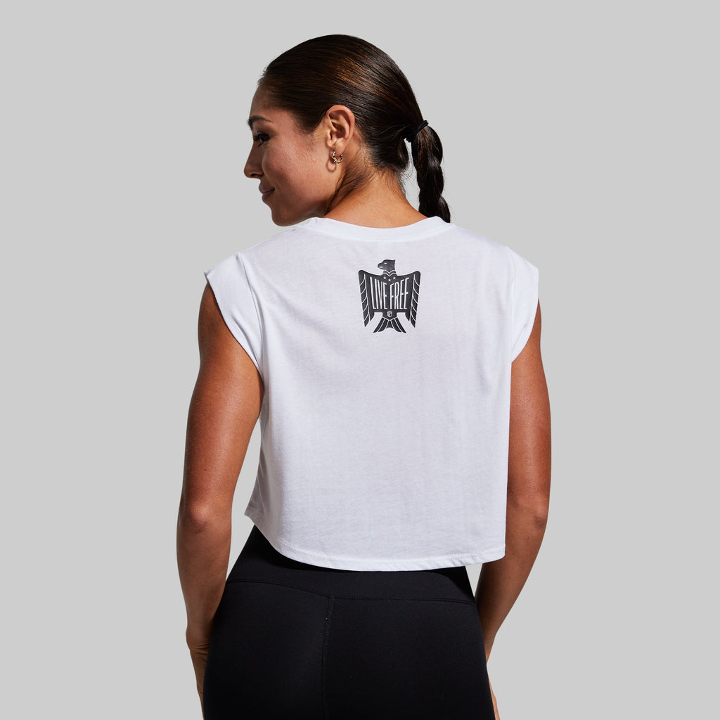 Live Free Festival Crop (White)