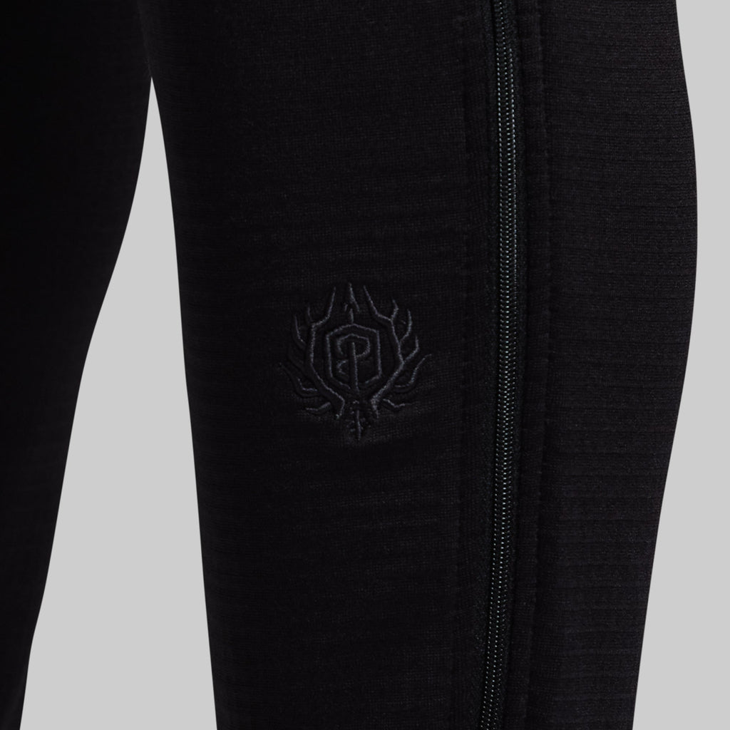 Quiver Grid Fleece Full Zip Thermal Bottom (Black)