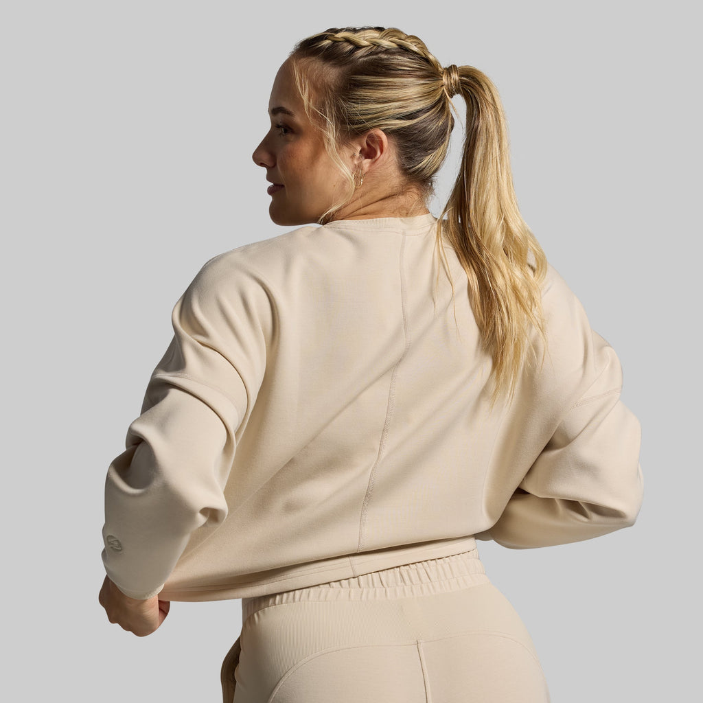 Lounge Lux Cropped Pullover (Oatmeal)