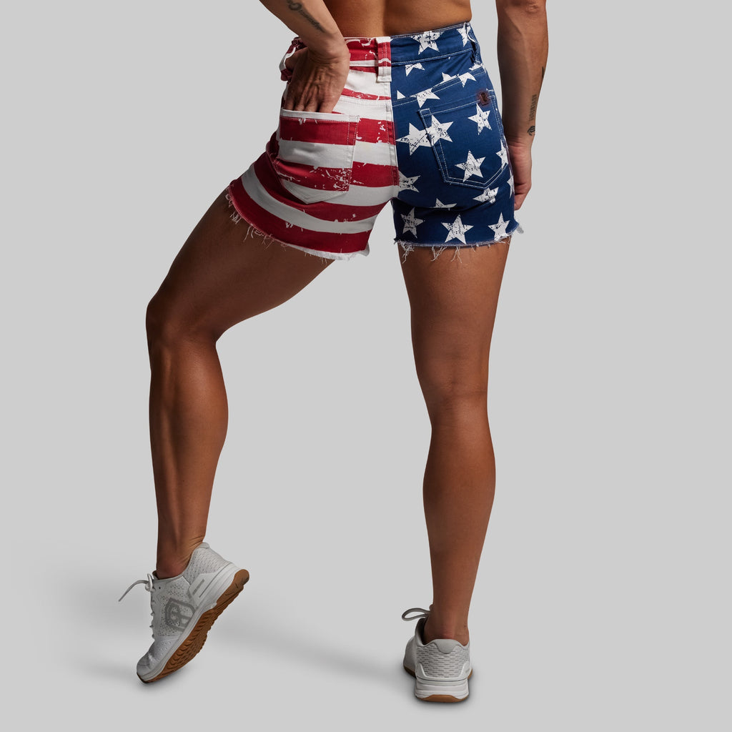 FLEX Stretchy Jean Short (American Flag)