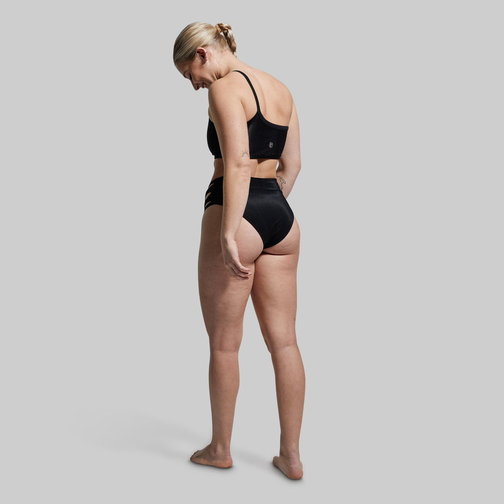 Sandbar Bikini Bottom (Black Ribbed)