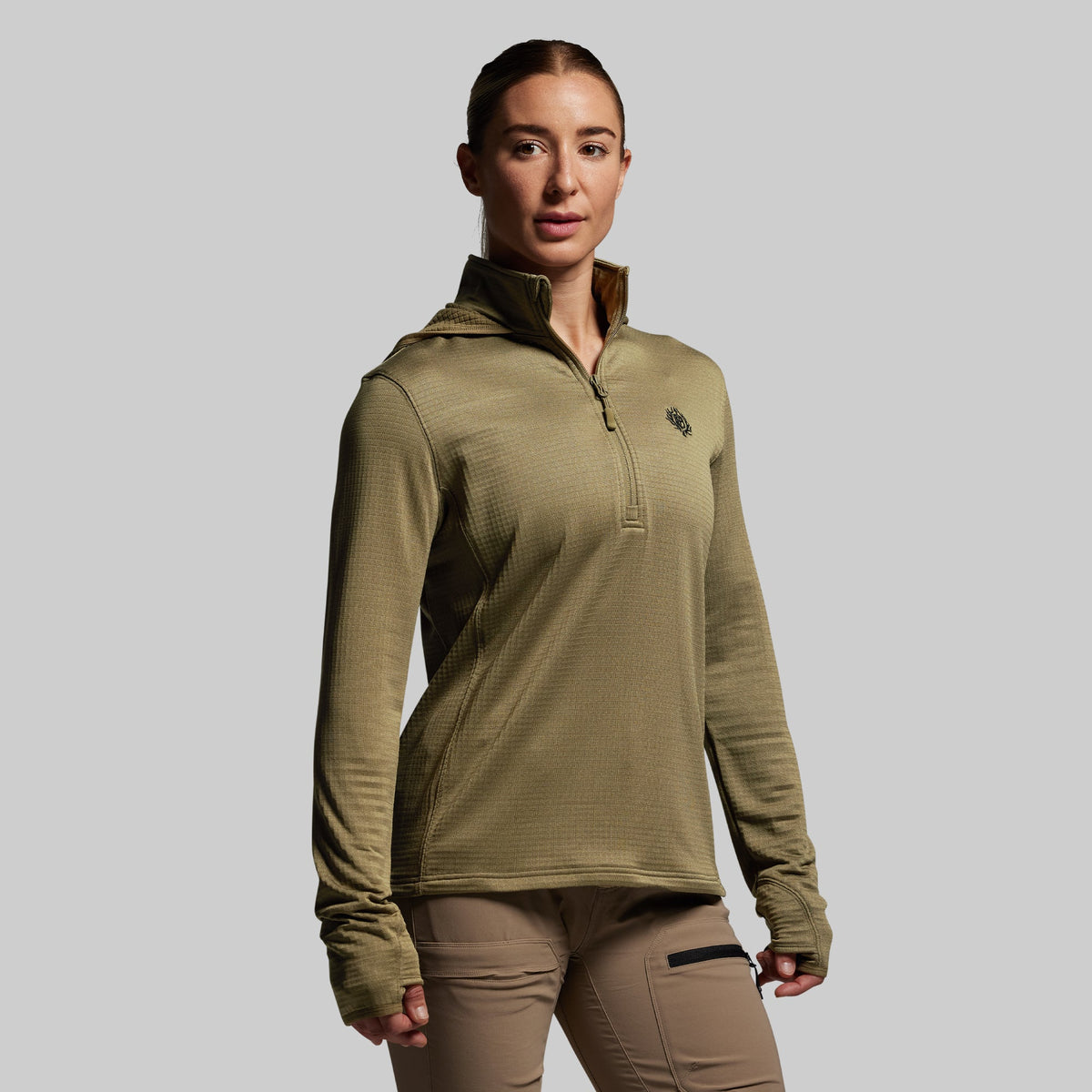 Women's Quiver Half Zip Hoodie 2.0 (OD Green)