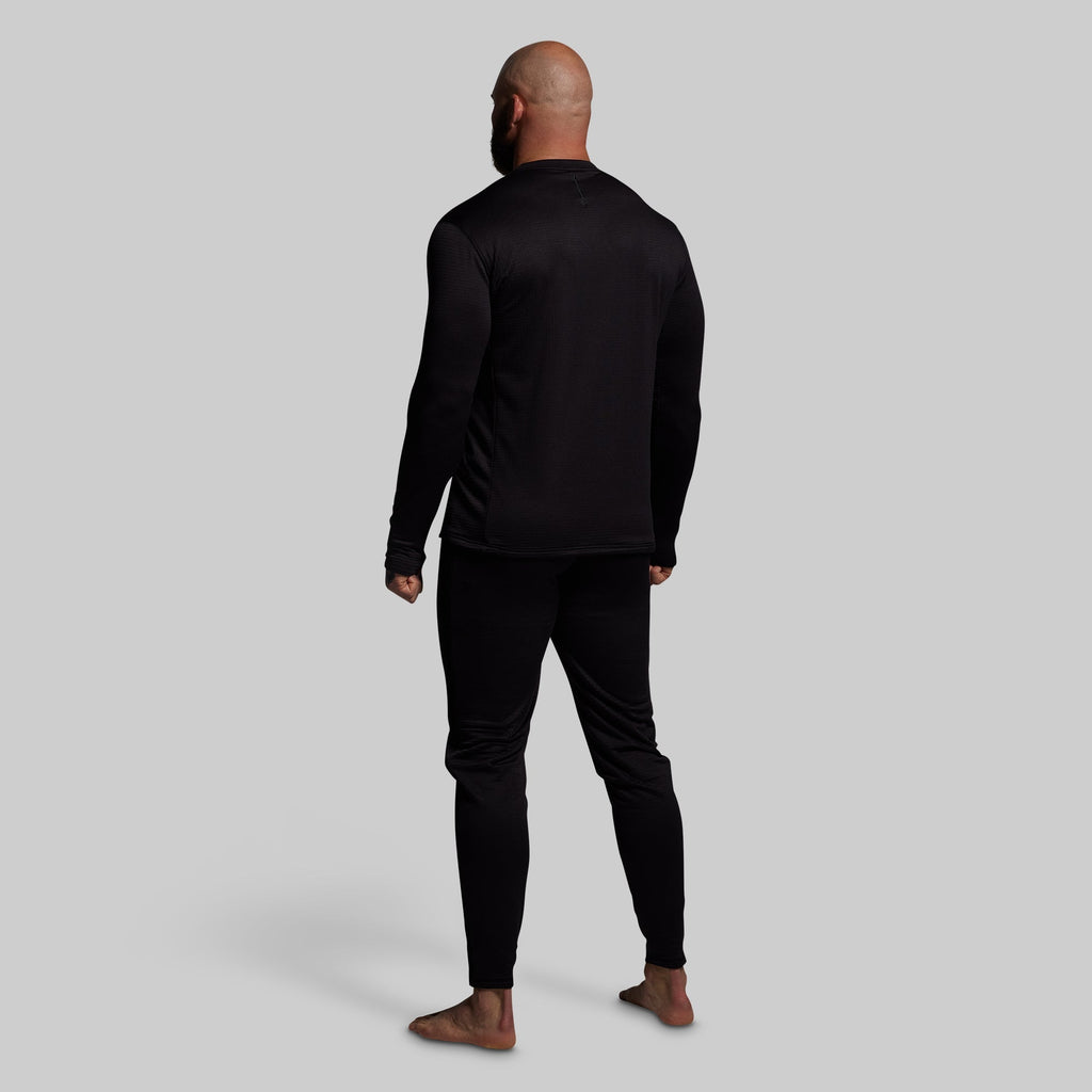 Quiver Grid Fleece Full Zip Thermal Bottom (Black)