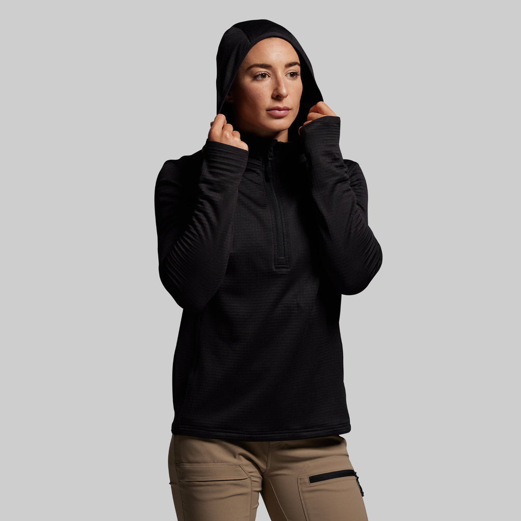 Women's Quiver Half Zip Hoodie 2.0 (Black)