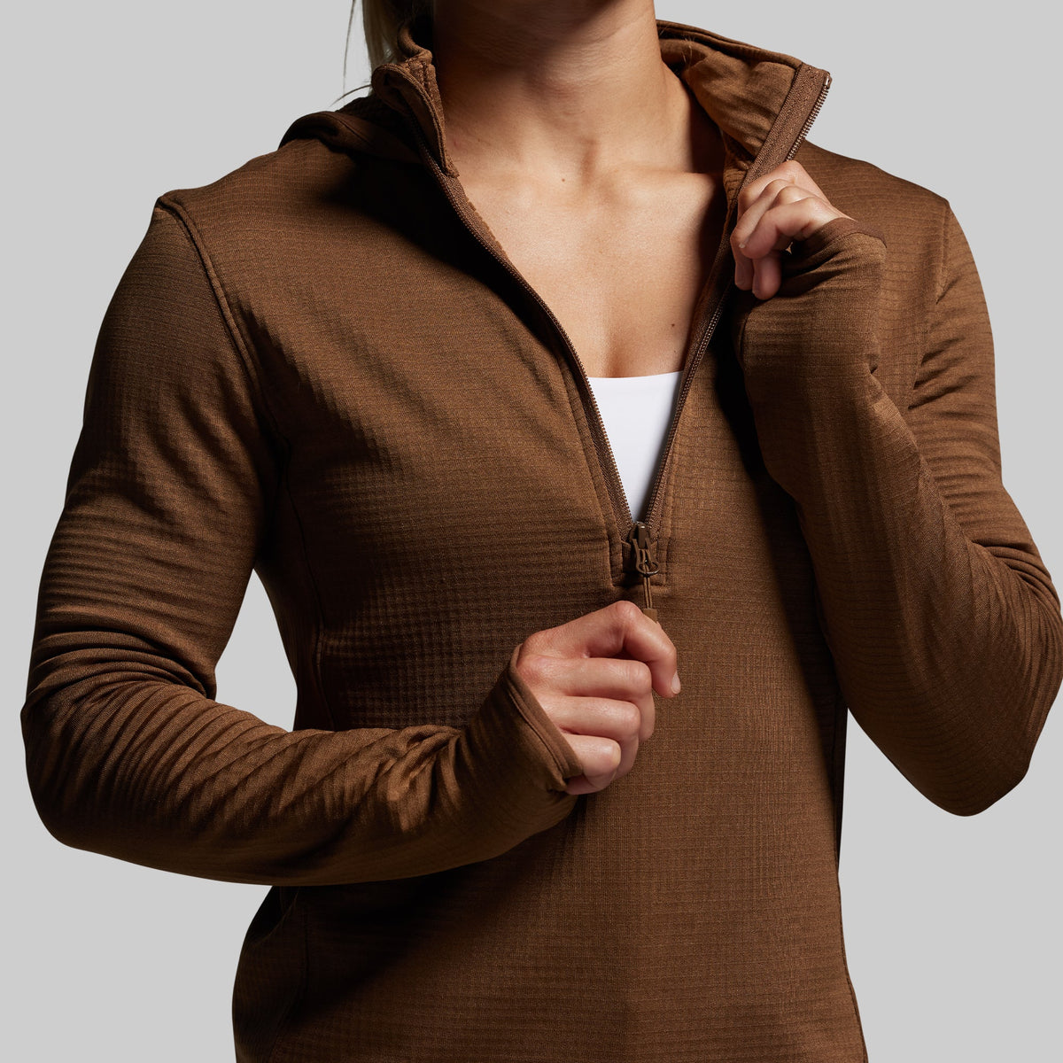 Women's Quiver Half Zip Hoodie 2.0 (Coyote Brown)