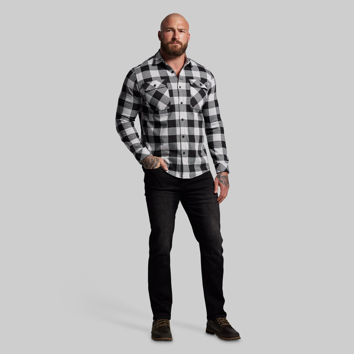 Woodsman Stretchy Flannel (White/Black)