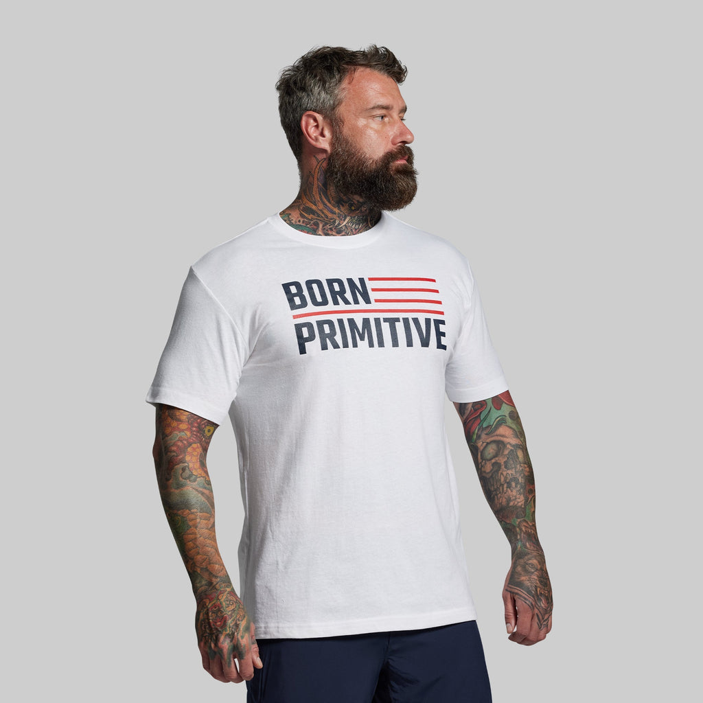 BP Flag Tee (White/Red)