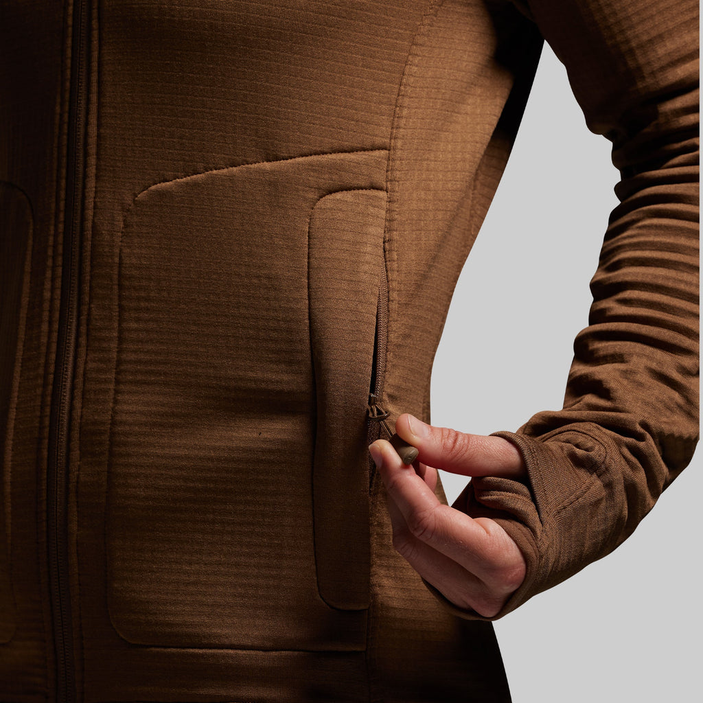 Women's Quiver Full Zip Hoodie 2.0 (Coyote Brown)