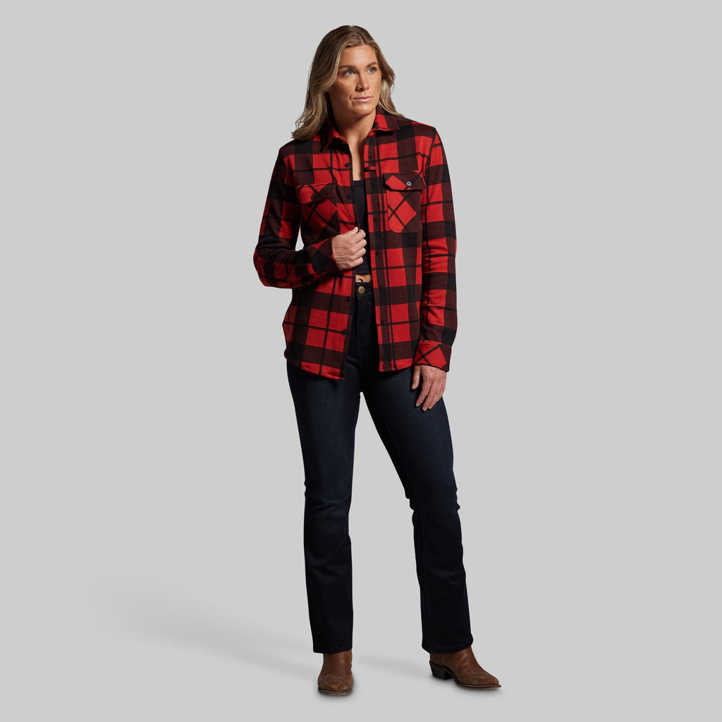 Woodsman Stretchy Flannel (Deep Red/Black)