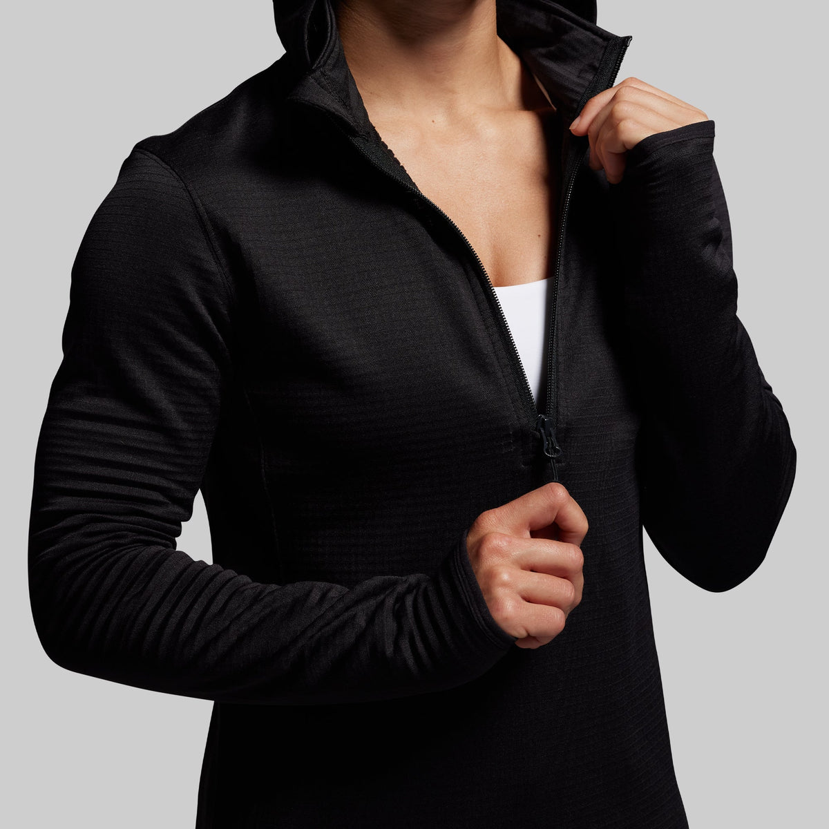 Women's Quiver Half Zip Hoodie 2.0 (Black)