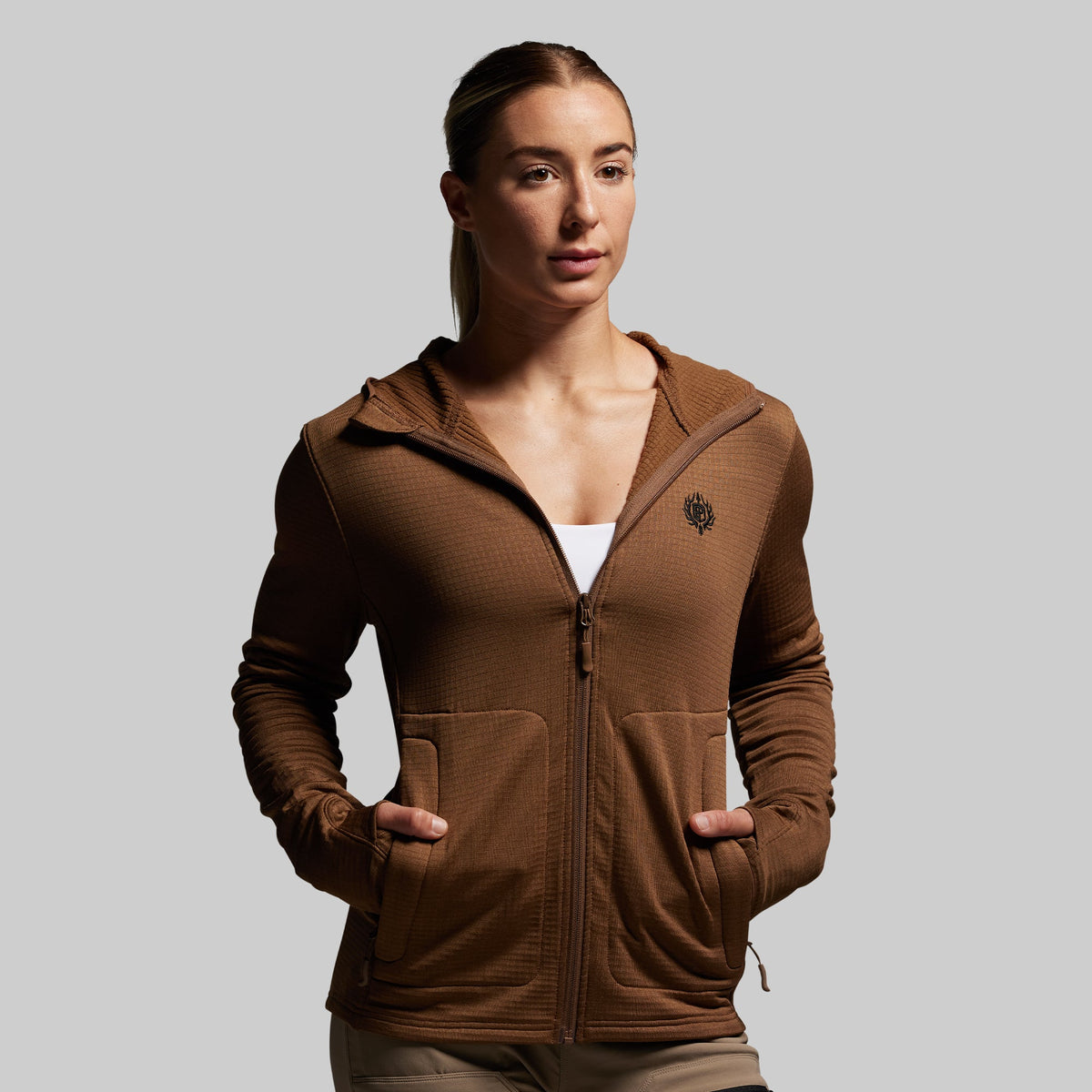 Women's Quiver Full Zip Hoodie 2.0 (Coyote Brown)