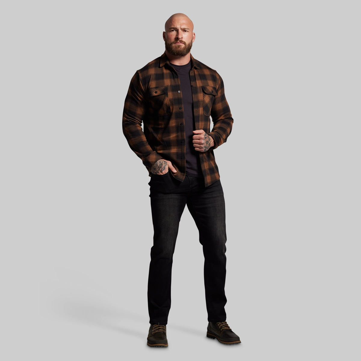Woodsman Stretchy Flannel (Coyote Brown/Black)
