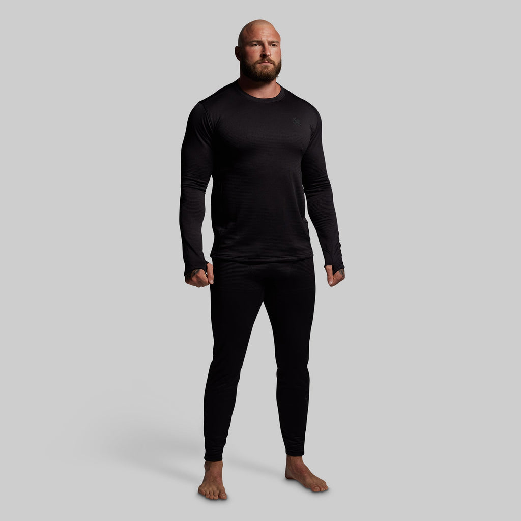 Quiver Grid Fleece Full Zip Thermal Bottom (Black)