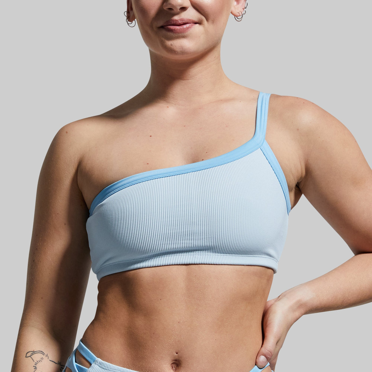 Deep End Bikini Top (Angel Blue Ribbed)