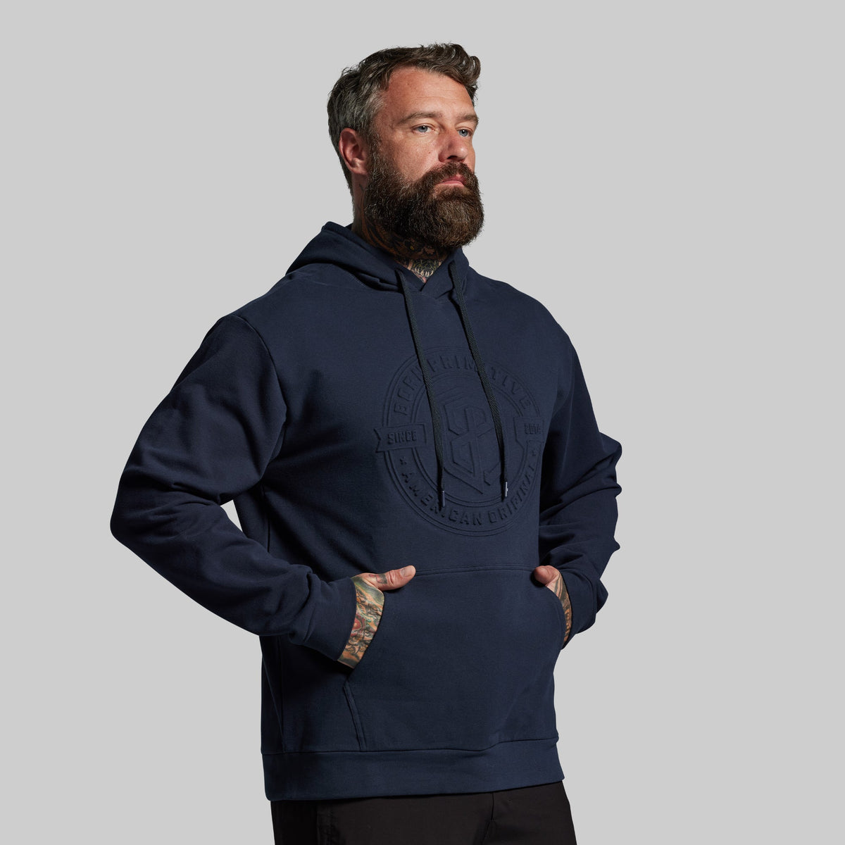 American Original Embossed Men's Unmatched Hoodie (BP Navy)