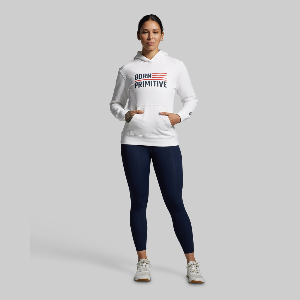 BP Flag Women's Unmatched Hoodie (White)