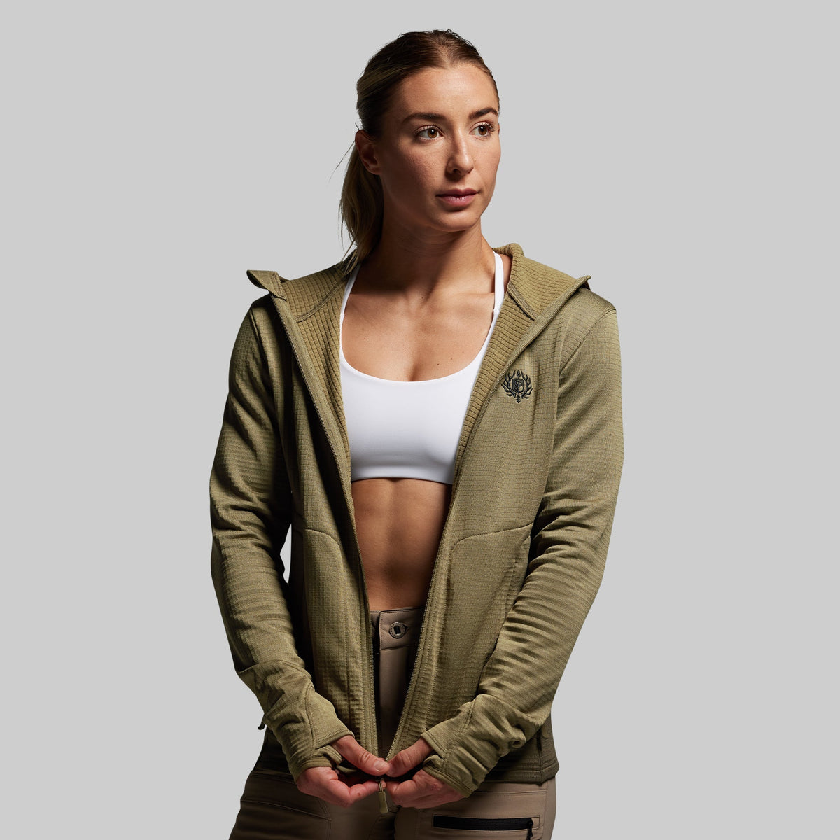 Women's Quiver Full Zip Hoodie 2.0 (OD Green)